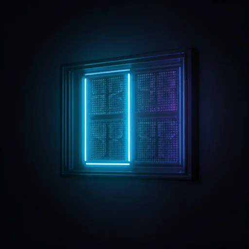 Vibrant neon digital signage glowing at night in a futuristic city